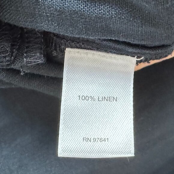 J. Jill Love Linen Button Down Shirt Side Ties Navy Blue XL - Picture 4 of 11